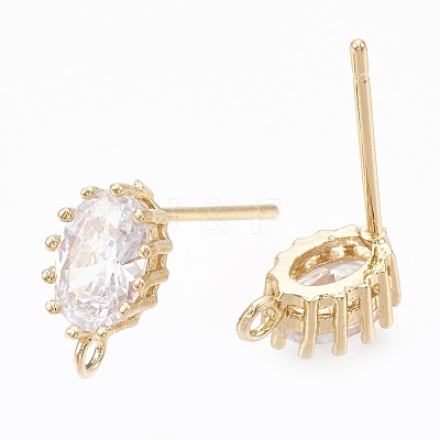 Brass Stud Earring Findings LS-X-KK-S348-117-1