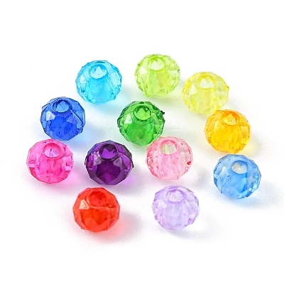 2016Pcs 12 Colors Transparent Acrylic Beads TACR-YW0001-61-1