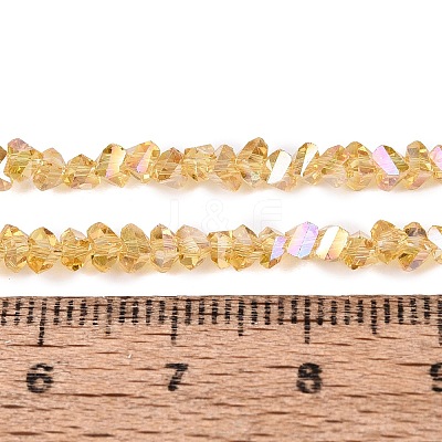 Electroplate Transparent Glass Beads Strands EGLA-Q139-01A-A03-1