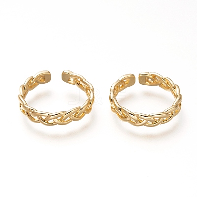 Brass Cuff Rings X-RJEW-P018-15G-1