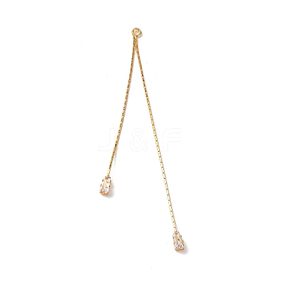 Brass Micro Pave Clear Cubic Zirconia Big Pendants KK-G510-07G-1