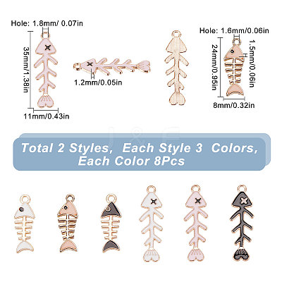 48Pcs 6 Style Alloy Pendants ENAM-SC0003-29-1