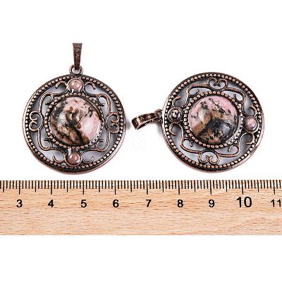 Natural Rhodonite Pendants G-Q158-03-11-1
