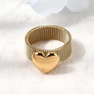 304 Stainless Steel Finger Rings for Women RJEW-K258-11G-1