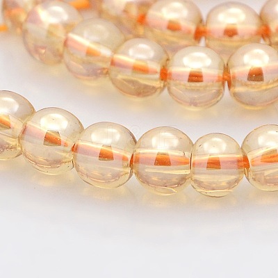 Pearl Luster Plated Glass Round Beads Strands GLAA-A025-6mm-PL01-1