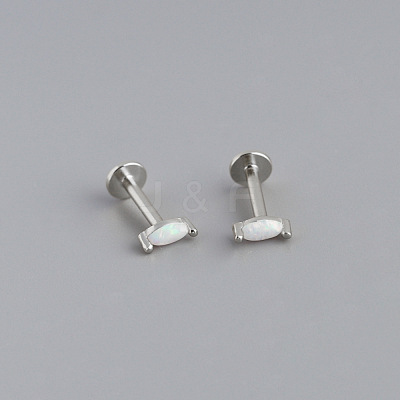 925 Sterling Silver with Synthetic Opal Cartilage Earrings FS-WG3DFDB-01-1