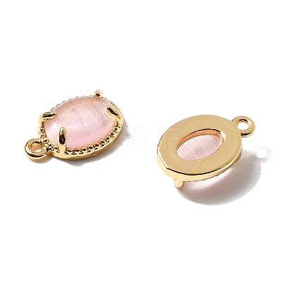 Oval Brass Charms KK-D024-01B-G-1