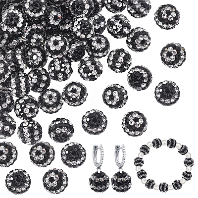 50Pcs Polymer Clay Rhinestone Beads PORC-OC0001-13A-1