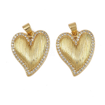Brass Micro Pave Cubic Zirconia Pendants KK-I358-054B-G-1