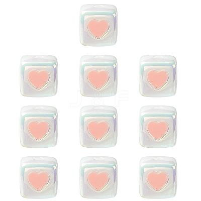 10Pcs Opaque Acrylic Enamel Beads ACRC-FS0001-02G-1