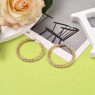 304 Stainless Steel Hoop Earrings EJEW-JE04375-1