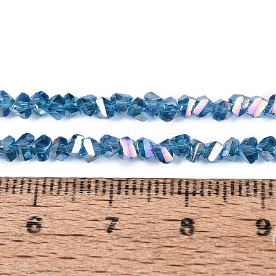 Electroplate Transparent Glass Beads Strands EGLA-Q139-01A-A27-1