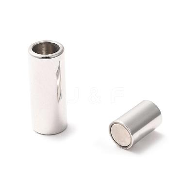 Tarnish Resistant Smooth 304 Stainless Steel Magnetic Clasps with Glue-in Ends STAS-H402-21P-5mm-1