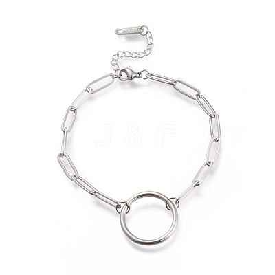 Tarnish Resistant 304 Stainless Steel Link Bracelets STAS-D152-03P-1