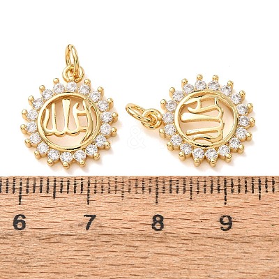 Brass Micro Pave Clear Cubic Zirconia Pendants CU-CBA2907-05A-G-1