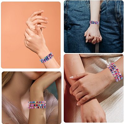 20Pcs Handmade Polymer Clay Heishi SUrfer Stretch Bracelet Set BJEW-SW00087-1