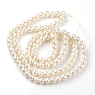 Dyed Glass Pearl Round Bead Strands HY-X0002-01-1