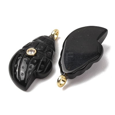 Natural Obsidian Carved Pendants G-H357-05G-03-1
