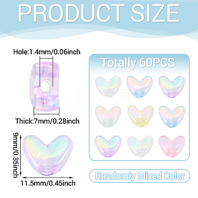 60Pcs UV Plating Transparent Acrylic Beads MACR-TADJ0001-07-1