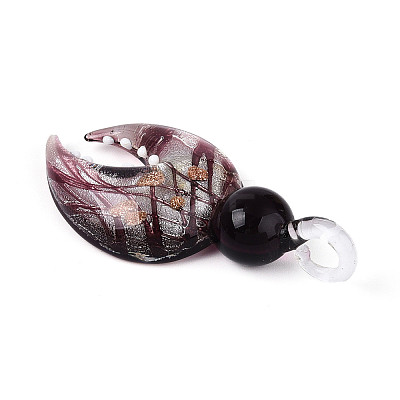 Handmade Silver Foil Lampwork Big Pendants FOIL-N031-01-1