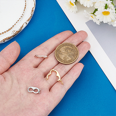 3Pcs 3 Colors Brass Micro Pave Clear Cubic Zirconia Twister Clasps KK-PH0014-47-1