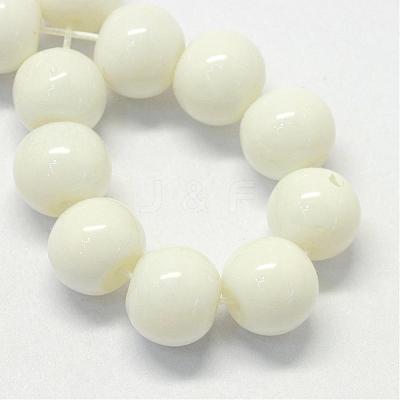 Baking Paint Glass Round Bead Strands DGLA-Q020-6mm-01-1