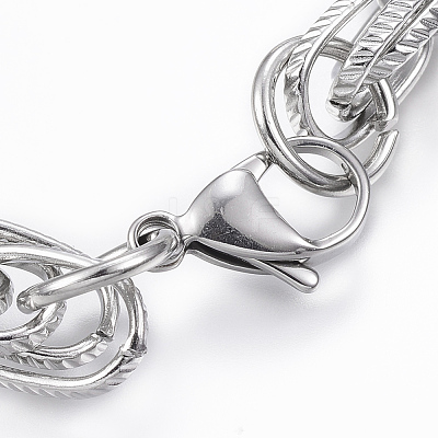 Tarnish Resistant 304 Stainless Steel Rope Chain Bracelets BJEW-K172-10P-1
