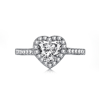 Rhodium Plated 925 Sterling Silver Finger Rings RJEW-A019-45B-01P-1