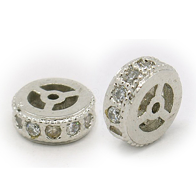 Brass Cubic Zirconia Beads ZIRC-F001-111P-1