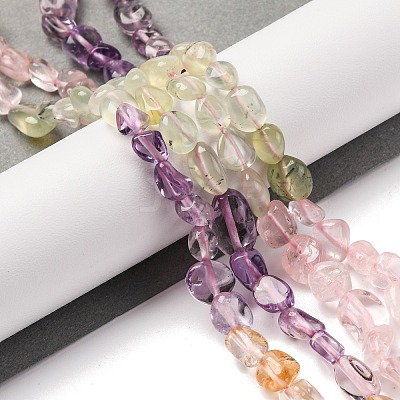 Natural Prehnite & Rose Quartz & Amethyst & Citrine Beads Strands G-L610-B14-01-1
