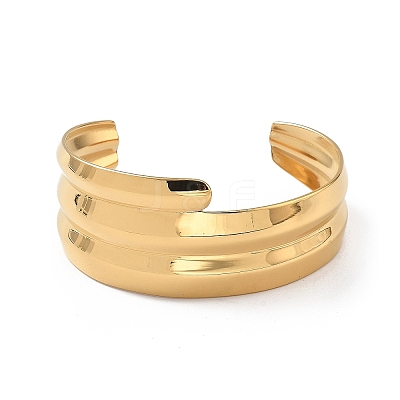 Ion Plating(IP) 304 Stainless Steel Cuff Bangles for Women BJEW-Z078-19G-1