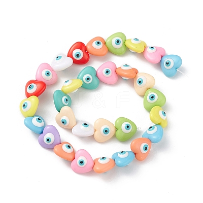Evil Eye Resin Beads Strands RESI-F040-01-1