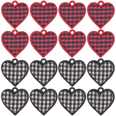 16Pcs 2 Colors Spary Painted Alloy Polyester Pendants FIND-SC0016-84-1