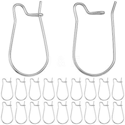 60Pcs 316 Surgical Stainless Steel Hoop Earrings Findings STAS-BBC0010-02-1