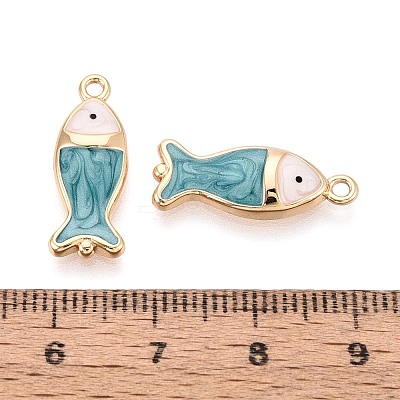 Brass with Enamel Pendants KK-T073-38G-1