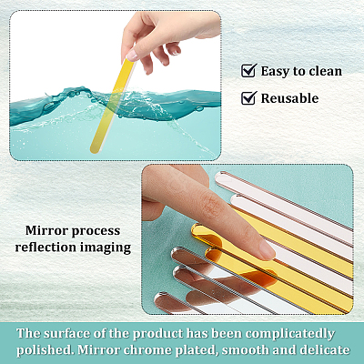 AHADEMAKER 60Pcs 3 Colors Reusable Acrylic Mirror Cakesicle Sticks DIY-GA0004-06-1
