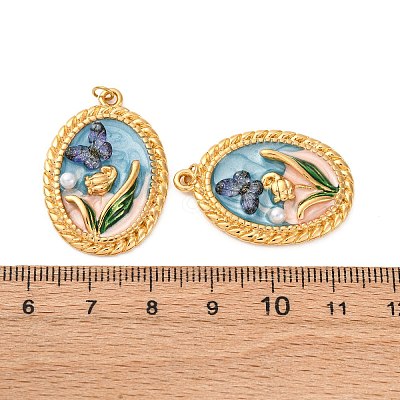 304 Stainless Steel Enamel Pendants STAS-U061-48G-01-1
