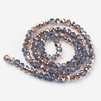 Electroplate Transparent Glass Beads Strands EGLA-A034-T2mm-N18-1