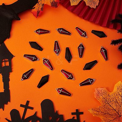 30Pcs 3 Colors Halloween Theme Alloy Enamel Pendants ENAM-SZ0002-71-1