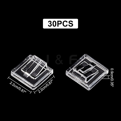 Square Transparent Acrylic Single Ring Display Stands LS-RDIS-WH0016-01A-1