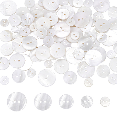 100Pcs 5 Styles 4-Hole Shell Buttons BUTT-WR0001-26-1