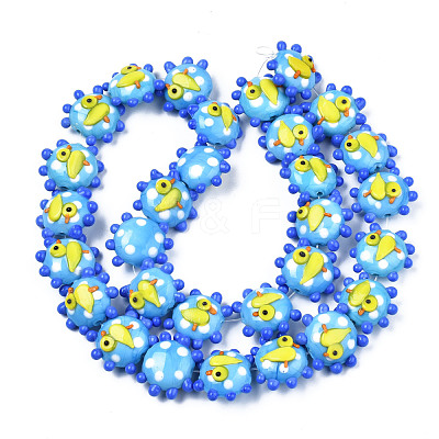 Handmade Bumpy Lampwork Beads Strands LAMP-N021-036B-1