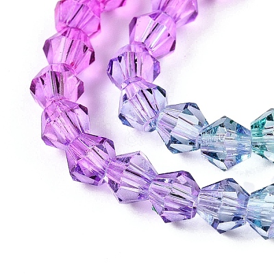 Gradient Color Baking Paint Glass Bead Strands X1-DGLA-A039-T4mm-A011-1