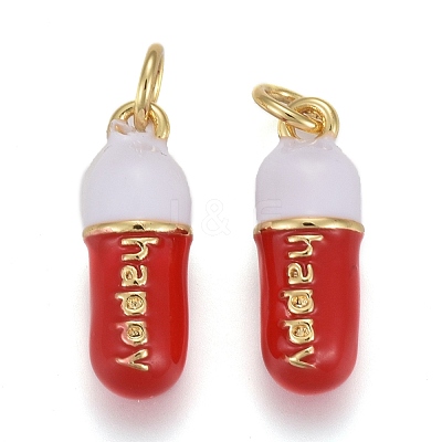 Brass Enamel Pendants KK-F821-51B-1