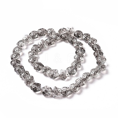 Transparent Electroplate Glass Beads Strands GLAA-C025-01-1