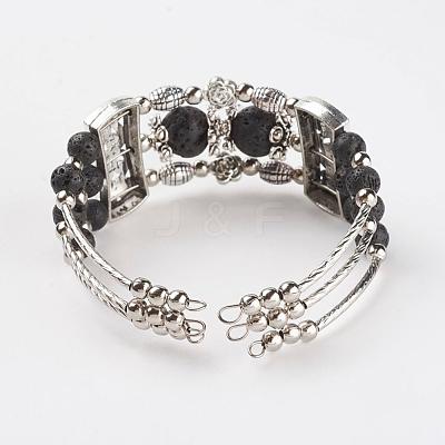 Three Loops Tibetan Style Alloy Wrap Bracelets BJEW-JB03324-01-1