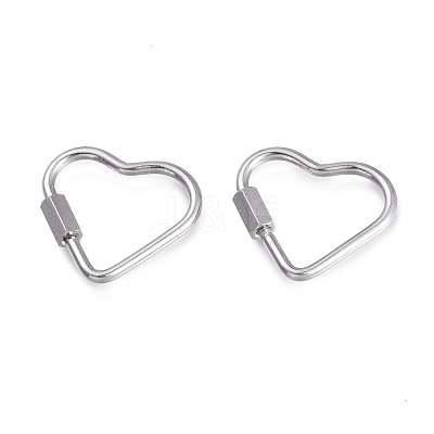 Non-Tarnish 304 Stainless Steel Screw Carabiner Lock Charms STAS-K192-03P-1