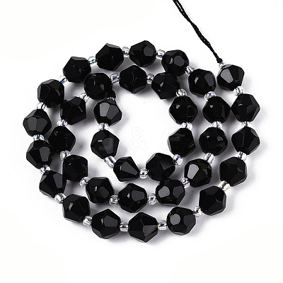 Natural Black Onyx(Dyed & Heated) Beads Strands G-T144-23A-04-1