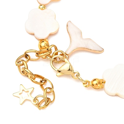 Shell Pearl Beaded Bracelets for Women BJEW-JB12426-1