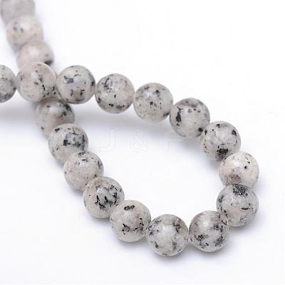Natural Sesame Jasper/Kiwi Jasper Bead Strands G-R345-8mm-11-1